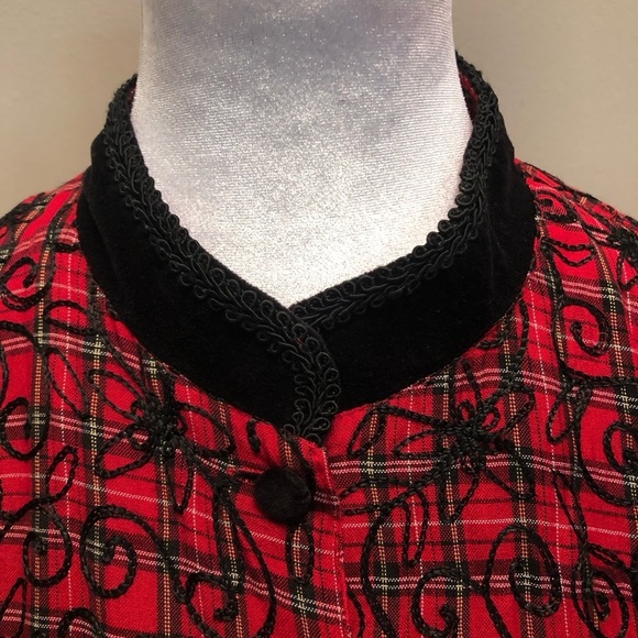 Vintage High Neck Dress Embroidered Details Women’s Size 14 - Picture 6 of 8